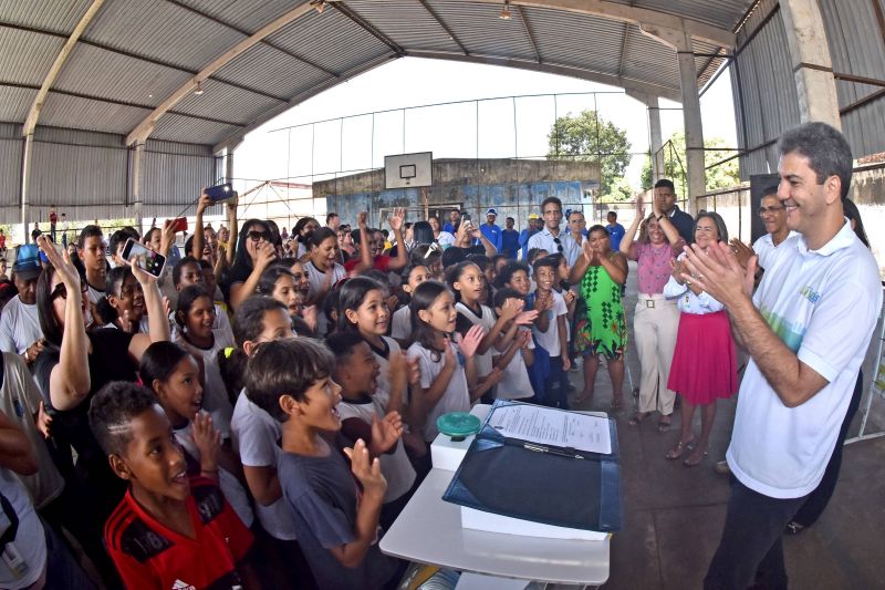 Prefeito Eduardo Braide inicia obras de reforma da quadra poliesportiva da U.E.B. Dom José de Medeiros Salgado, na Vila Cascavel