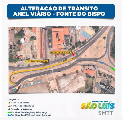 notícia: Prefeitura de São Luís interditará trecho do Anel Viário para realização de obras de drenagem