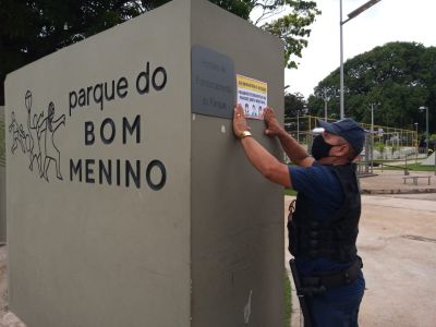 notícia: Semusc intensifica ações educativas contra Covid no Parque do Bom Menino 