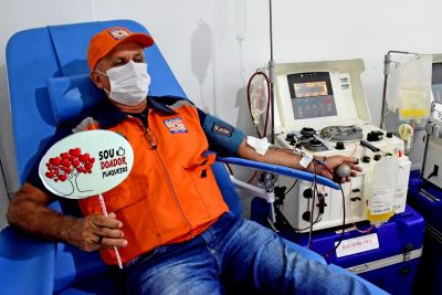 notícia: Agentes da Defesa Civil da Prefeitura de São Luís promovem doação de sangue em comemoração ao aniversário da Guarda Municipal