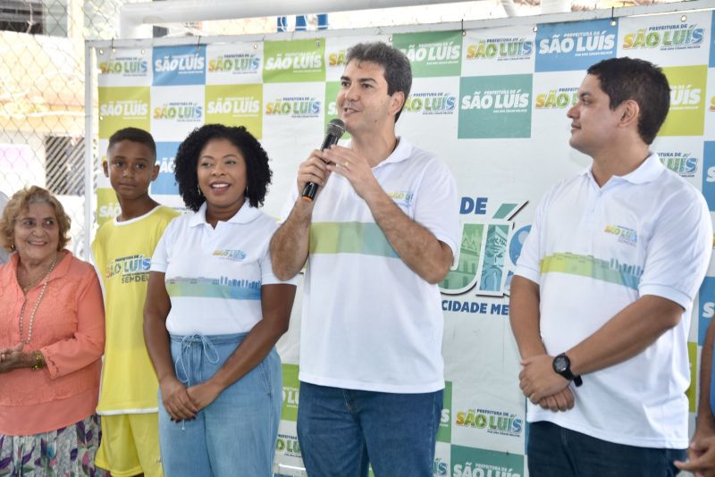 Prefeito Eduardo Braide entrega quadra poliesportiva totalmente requalificada na Praça das Sete Palmeiras, Vila Embratel