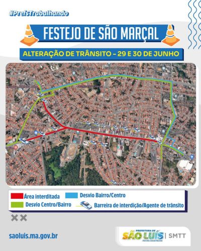 notícia: Prefeitura de São Luís realiza intervenção no trânsito durante festejo de São Marçal