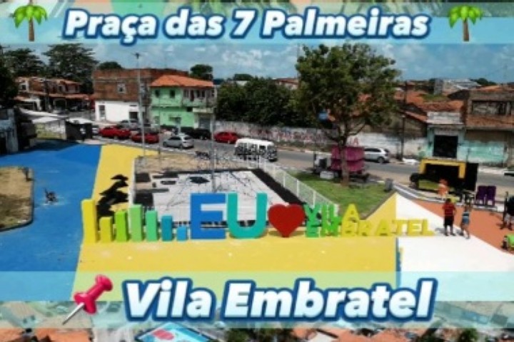 Vídeo: 😍 Na Vila Embratel, a Praça das 7 Palmeiras tá lindona!